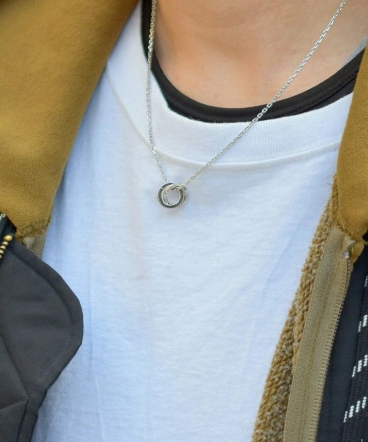 ネックレス メンズ トライ タテガミ ダブルリング ステンレス LH-03NE0215 【ネコポス】 ネックレス メンズ トライ タテガミ ダブルリング ステンレス LH-03NE0215 【ネコポス】