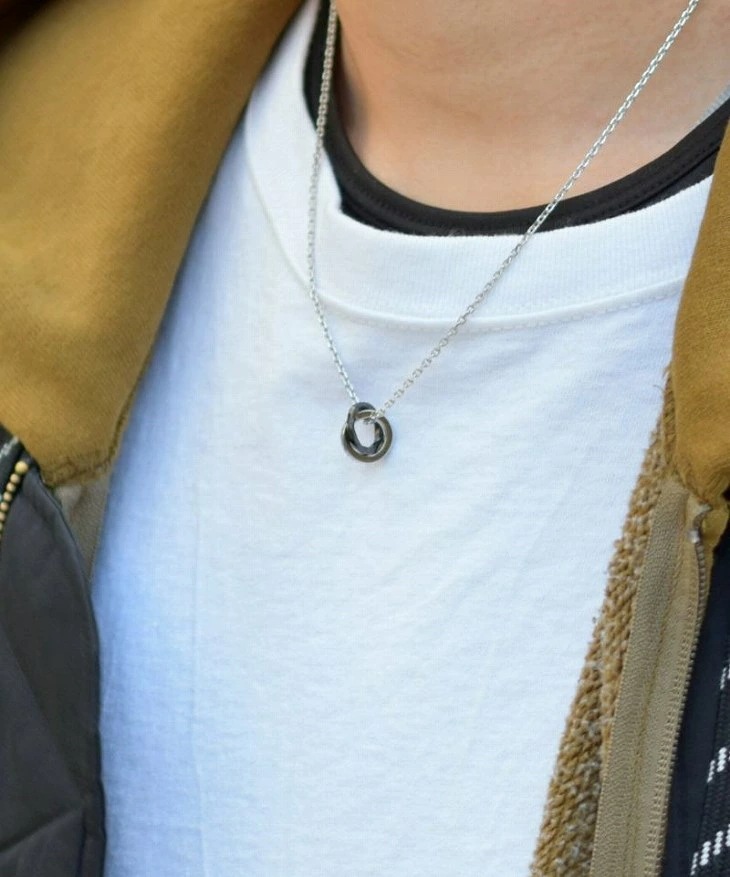 ネックレス メンズ トライ タテガミ ダブルリング ステンレス LH-03NE0215 【ネコポス】 ネックレス メンズ トライ タテガミ ダブルリング ステンレス LH-03NE0215 【ネコポス】