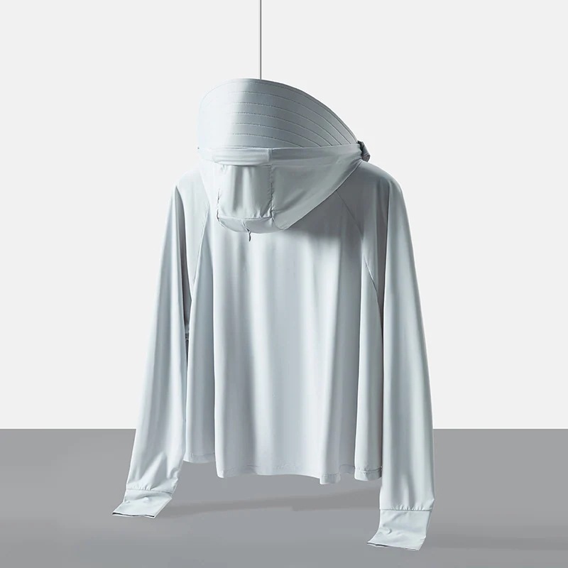 UVカット氷糸日焼け止め服レディース紫外線防止快適つば夏の通気性が薄いレディースパーカーコート