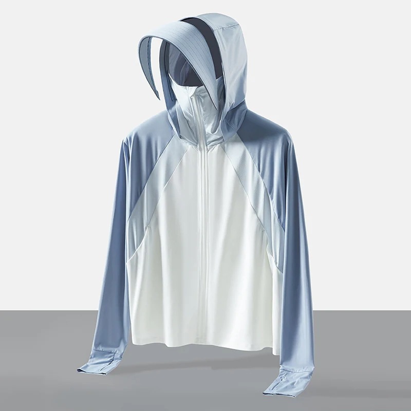 UVカット氷糸日焼け止め服レディース紫外線防止快適つば夏の通気性が薄いレディースパーカーコート