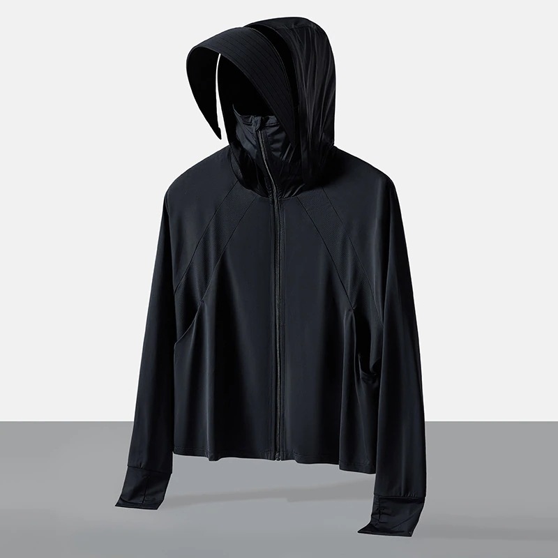 UVカット氷糸日焼け止め服レディース紫外線防止快適つば夏の通気性が薄いレディースパーカーコート