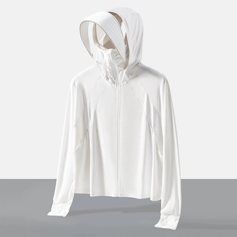 UVカット氷糸日焼け止め服レディース紫外線防止快適つば夏の通気性が薄いレディースパーカーコート