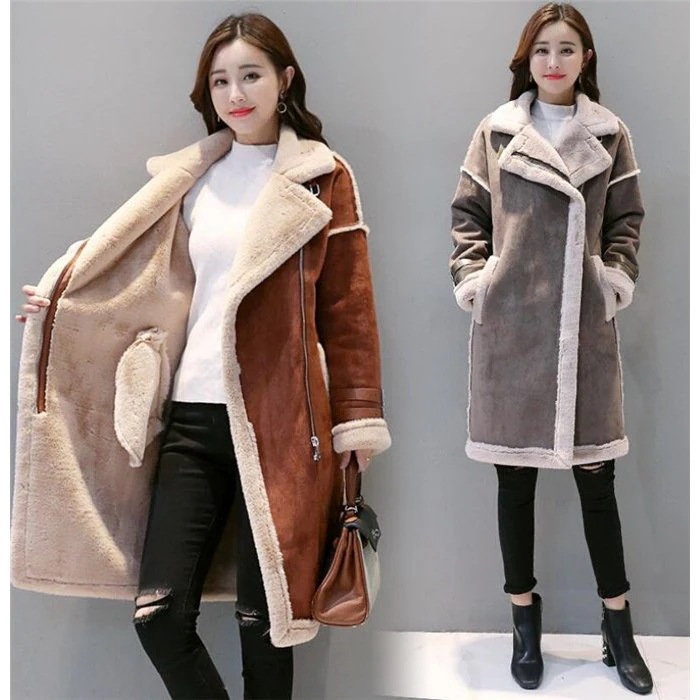 ロングコート レディース 襟ボア 厚手 セーム革 コート シャミ革 カジュアル アウター ロングコート レディース 襟ボア 厚手 セーム革 コート シャミ革 カジュアル アウター