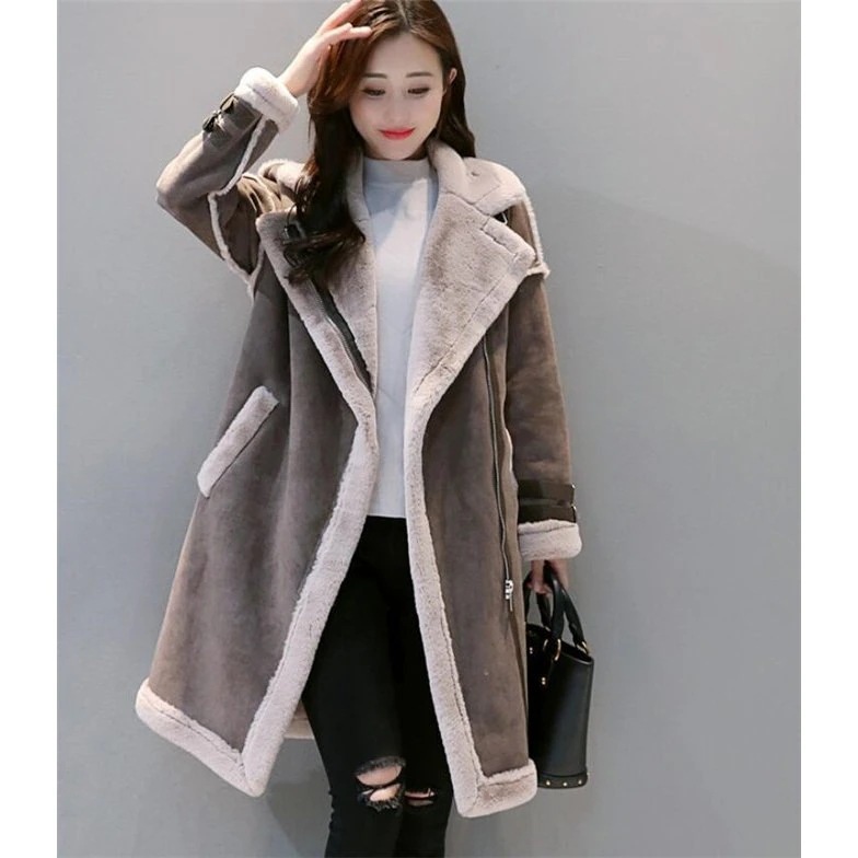 ロングコート レディース 襟ボア 厚手 セーム革 コート シャミ革 カジュアル アウター ロングコート レディース 襟ボア 厚手 セーム革 コート シャミ革 カジュアル アウター