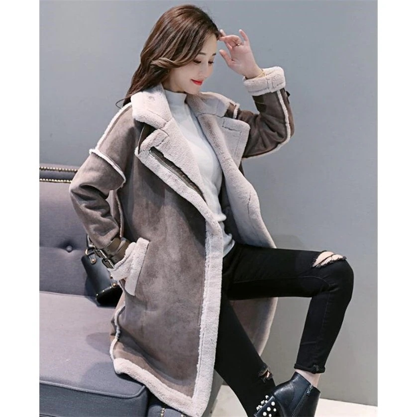 ロングコート レディース 襟ボア 厚手 セーム革 コート シャミ革 カジュアル アウター ロングコート レディース 襟ボア 厚手 セーム革 コート シャミ革 カジュアル アウター