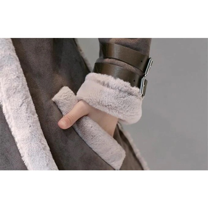 ロングコート レディース 襟ボア 厚手 セーム革 コート シャミ革 カジュアル アウター ロングコート レディース 襟ボア 厚手 セーム革 コート シャミ革 カジュアル アウター