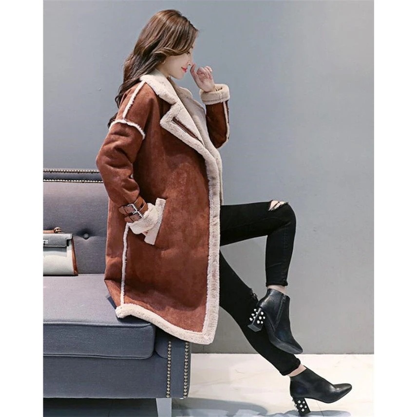 ロングコート レディース 襟ボア 厚手 セーム革 コート シャミ革 カジュアル アウター ロングコート レディース 襟ボア 厚手 セーム革 コート シャミ革 カジュアル アウター