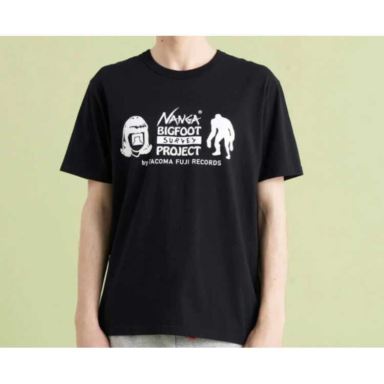 ナンガ×タコマフジレコード ビッグフットサーベイプロジェクト ロゴティー（メンズ） S ブラック #N0000841