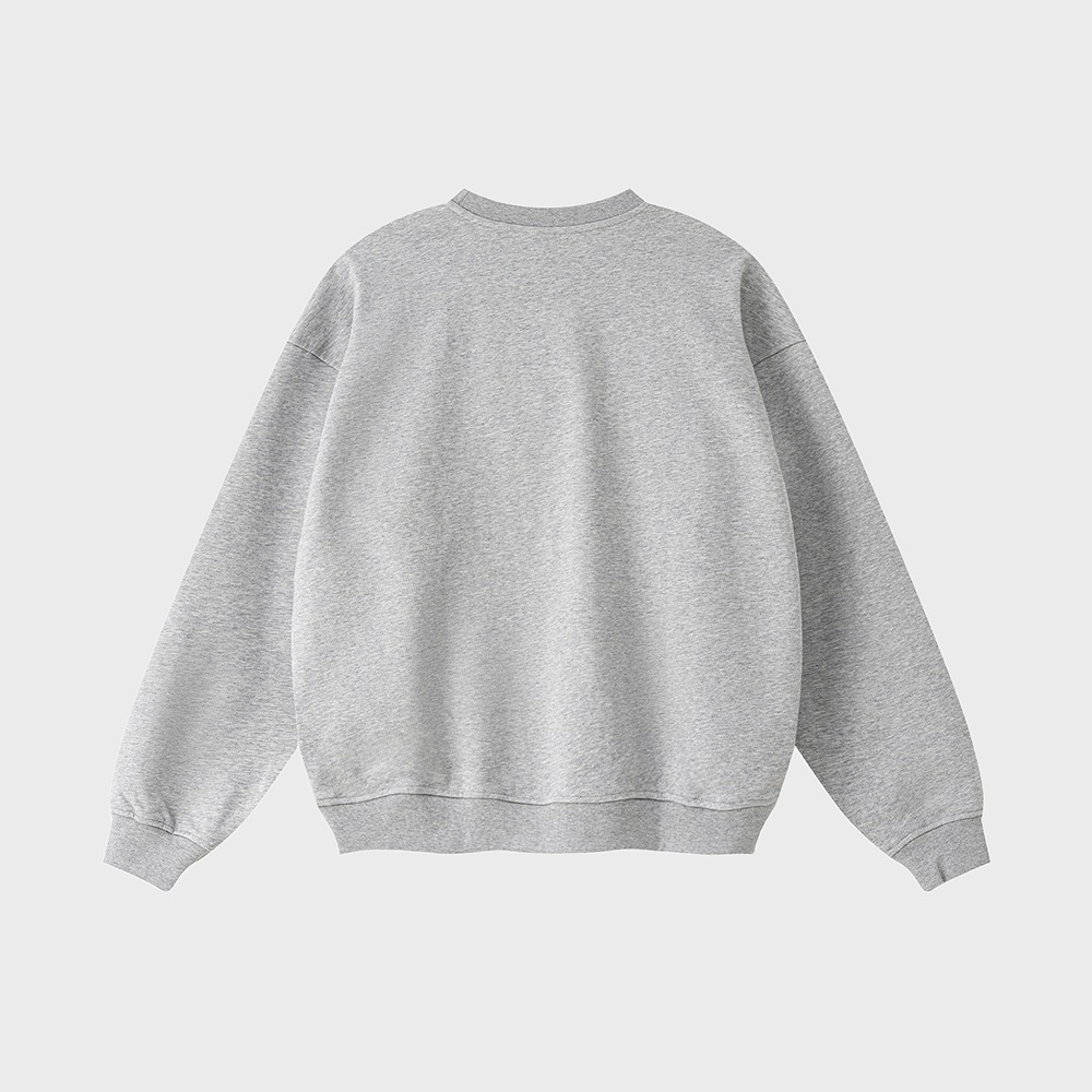 SP CROWN HEAVYWEIGHT OVERFIT SWEATSHIRT-MELANGE GREY