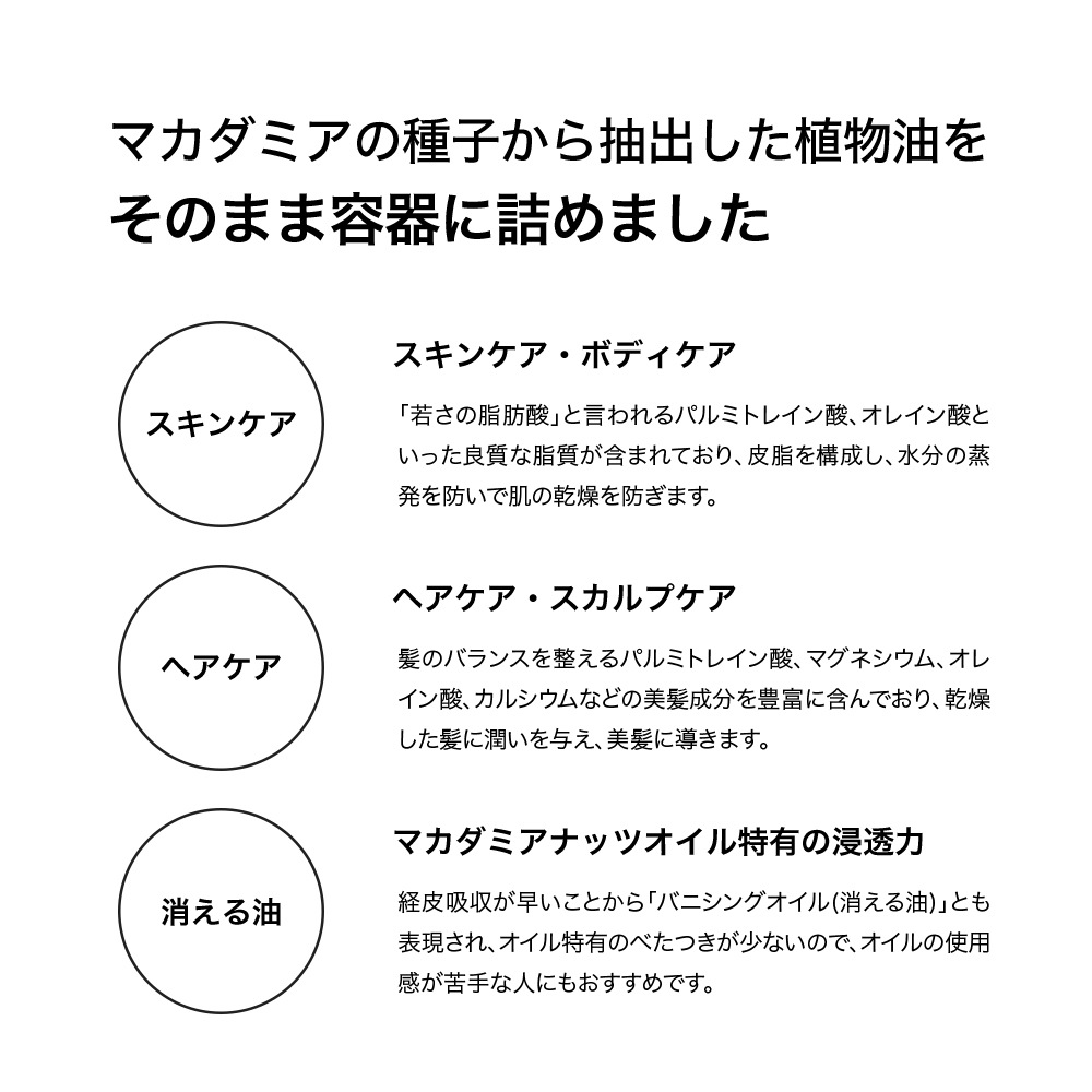 【 1000ml ( 1L / 詰替用 ) 】 MNO マカダミアナッツオイル/ マカデミアナッツオイル / スキンケア / ヘアケア