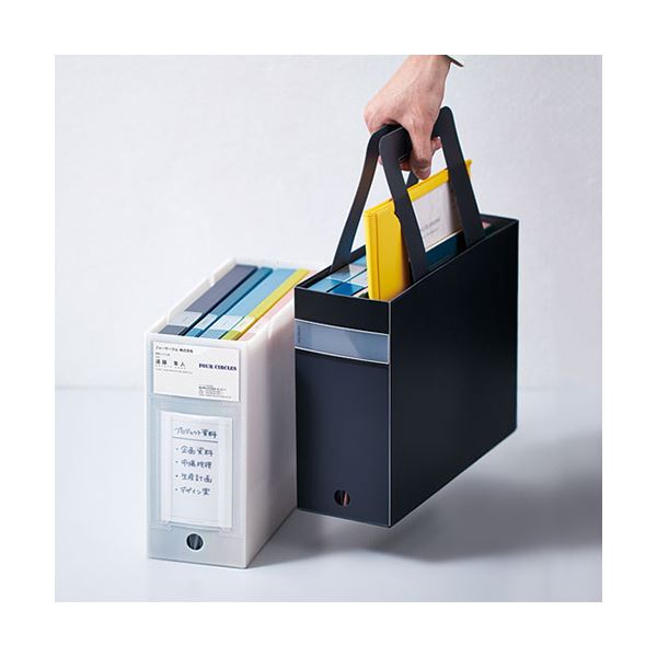 （まとめ）キングジム FAVORITESボックスファイル(透明) A4ヨコ 収納幅100mm 黒 FV4903Tクロ 1個 (×5セット)