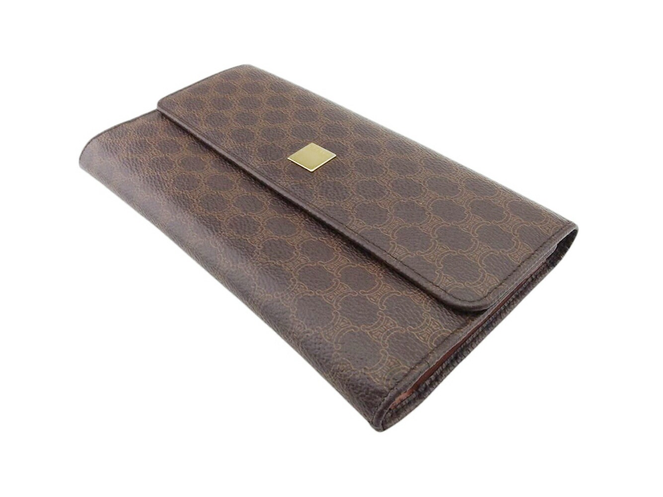 長財布 三つ折り ファスナー 財布 マカダム レディース メンズ ロゴプレート ブラウン ベージュ ゴールド 中古 長財布 三つ折り ファスナー 財布 マカダム レディース メンズ ロゴプレート ブラウン ベージュ ゴールド 中古