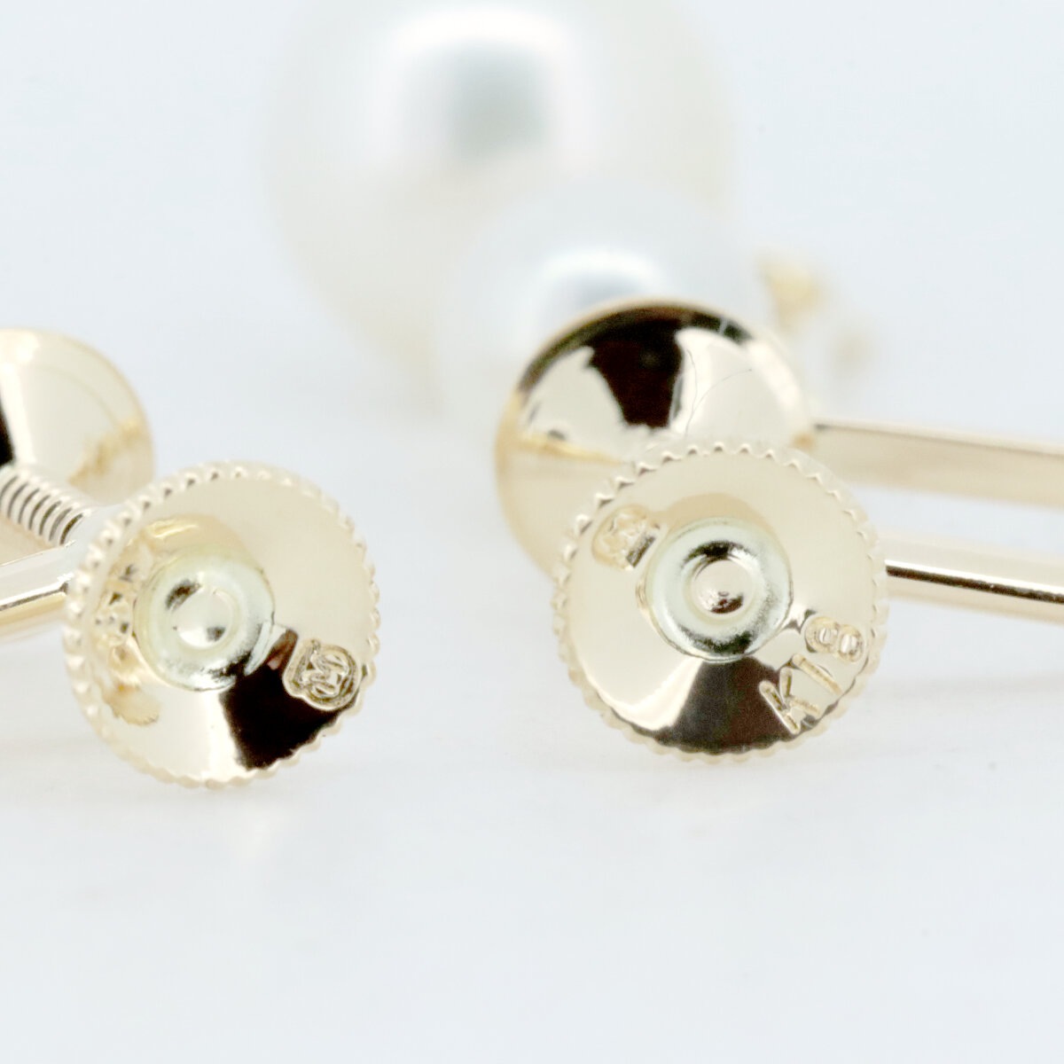 パール イヤリング 7.4ミリ 5.0ミリ 真珠 K18YG(18金 イエローゴールド) 質屋出品