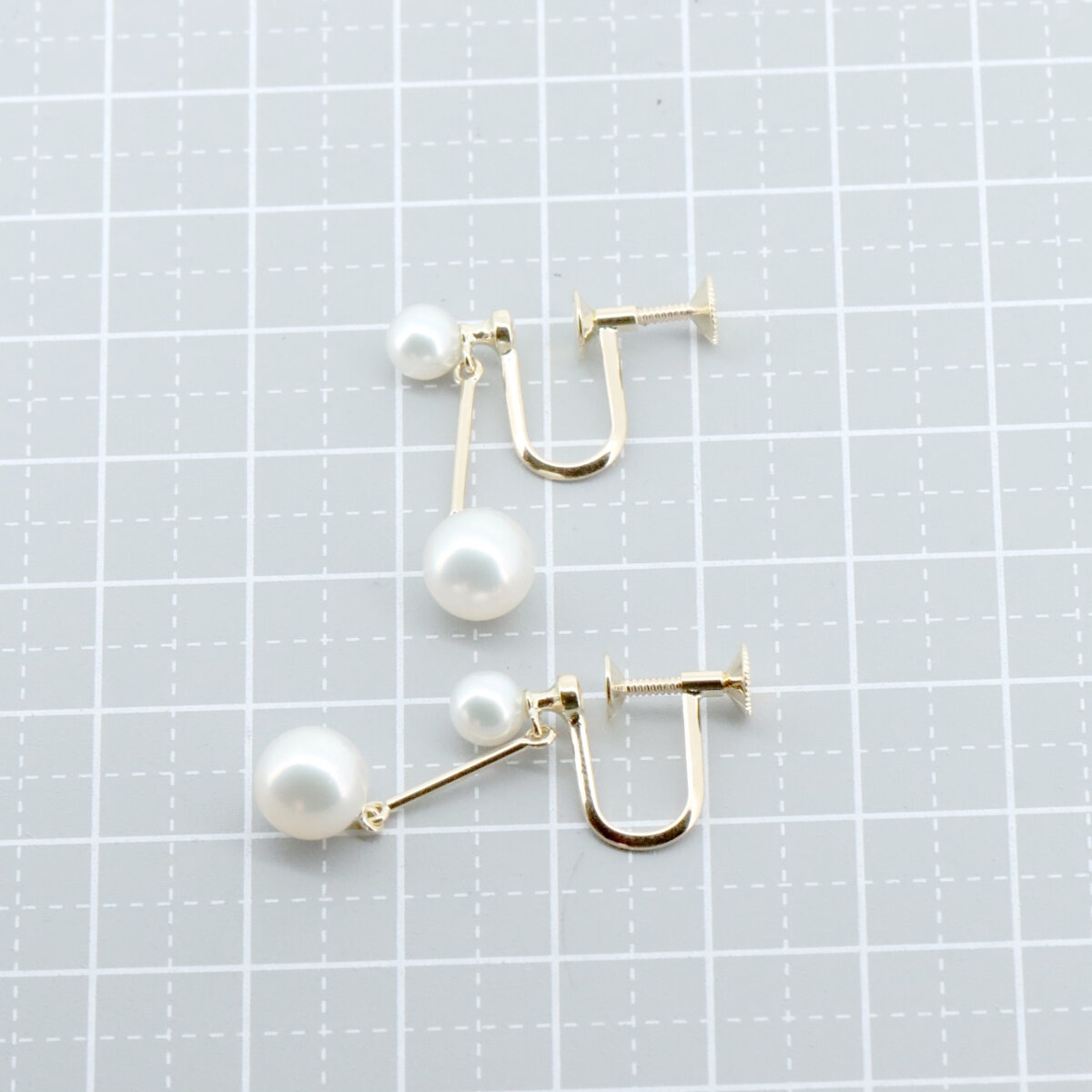 パール イヤリング 7.4ミリ 5.0ミリ 真珠 K18YG(18金 イエローゴールド) 質屋出品