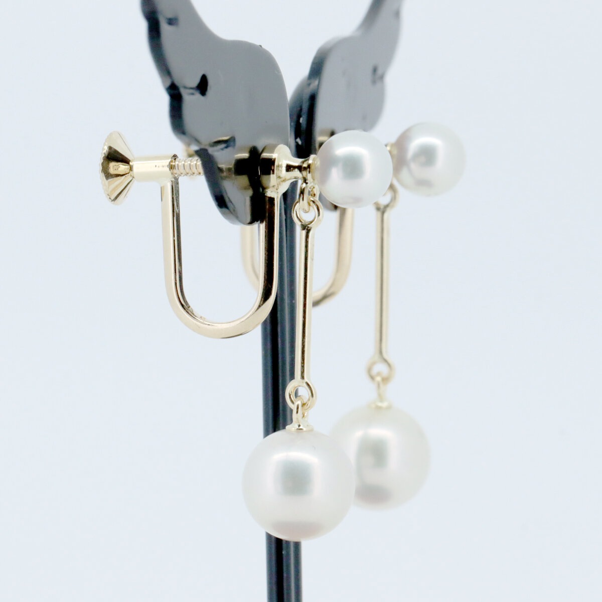 パール イヤリング 7.4ミリ 5.0ミリ 真珠 K18YG(18金 イエローゴールド) 質屋出品