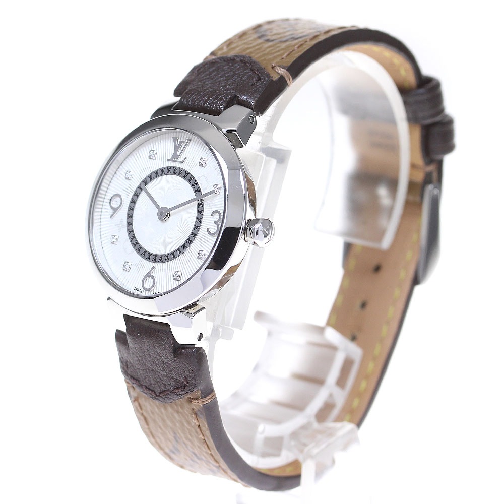 ルイ・ヴィトン LOUIS VUITTON Q12MG タンブール スリム 8Pダイヤ クォーツ レディース _834045【中古】