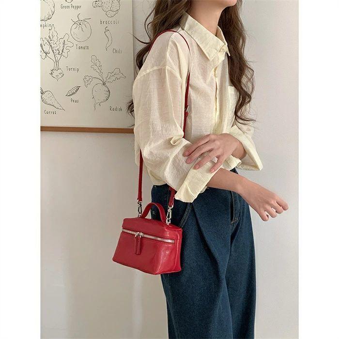 出荷が迅速である 独占販売 本革 ショルダーバッグ 小さめ レディース バニティバッグ 小さめ ミニショルダーバッグ レザー 斜め掛けバッグ ミニバッグ 軽い ファスナー付き 本革バッグ 肩 本日限り