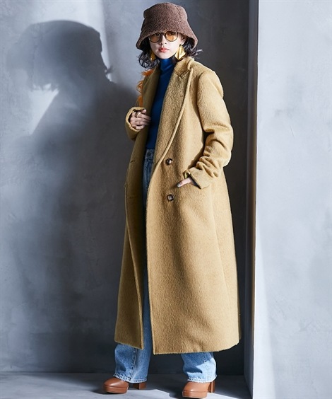 ダウンジャケット・コート シャギーチェスターコート GEVS. 大きいサイズ対応