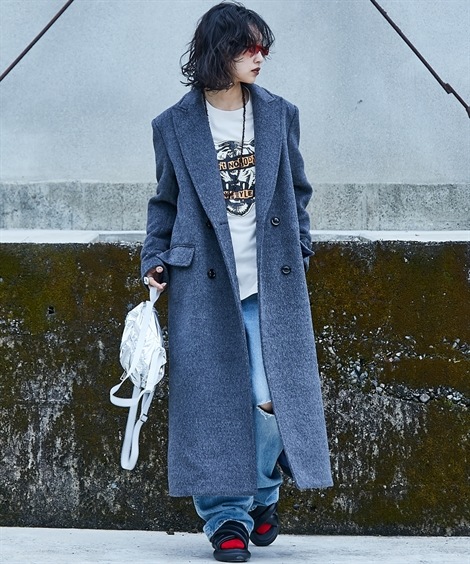 ダウンジャケット・コート シャギーチェスターコート GEVS. 大きいサイズ対応