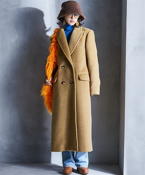 ダウンジャケット・コート シャギーチェスターコート GEVS. 大きいサイズ対応