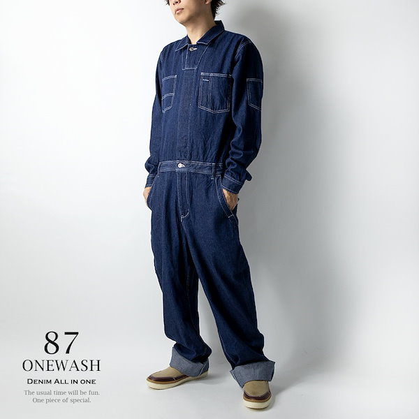 Qoo10] つなぎ デニム メンズ オールインワン