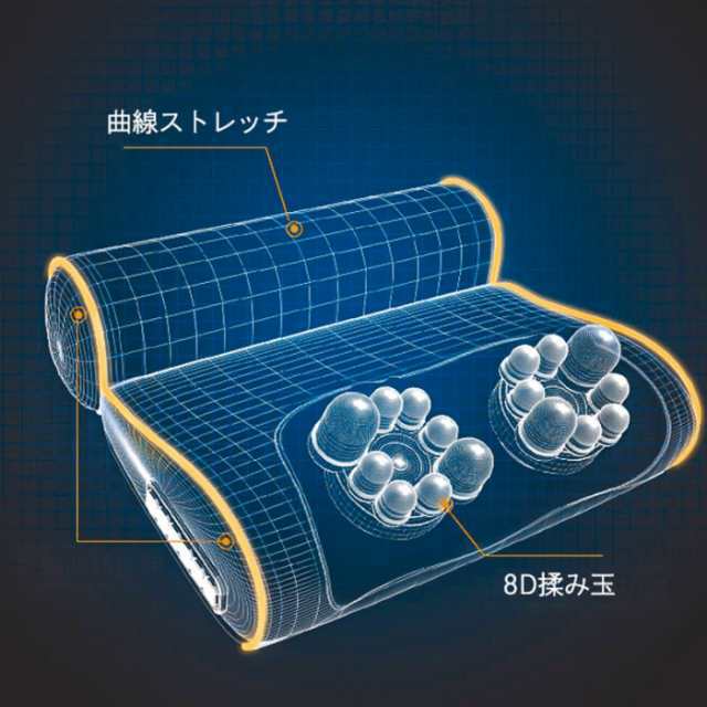 マッサージ枕 電動マッサージ枕 ネックマッサージャーマッサージ器 マッサージクッション 寝ながら マッサージ器 3D もみ玉 マッサージ機 肩こり解消グッズ ストレス解消 ヒーター付き 枕型 頸椎安