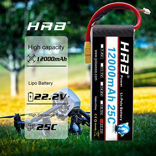 Begin掲載 HRB 22.2V 12000mAh 25C 6S LiPoバッテリーパック、DJ1 S800