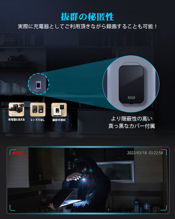 Qoo10] 小型カメラ 隠しカメラ 4K画質 スマホ