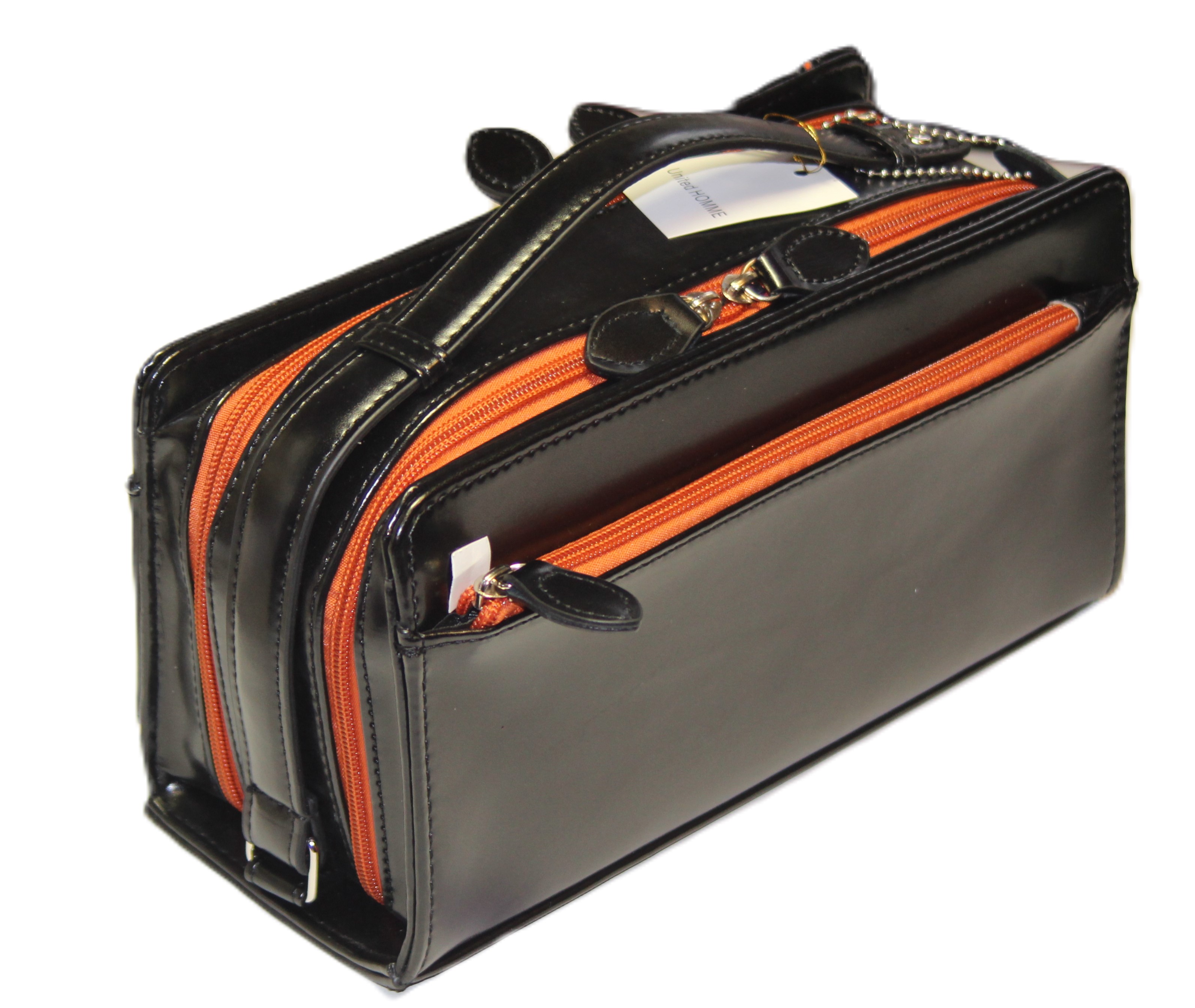【新規OPEN】【期間限定セール】【激安】【新品未使用】馬革 オレンジクロスライン ダブルファスナーモデル BOX型 セカンドクラッチバッグ UH-2175 BK/OR 【新規OPEN】【期間限定セール】【激安】【新品未使用】馬革 オレンジクロスライン ダブルファスナーモデル BOX型 セカンドクラッチバッグ UH-2175 BK/OR
