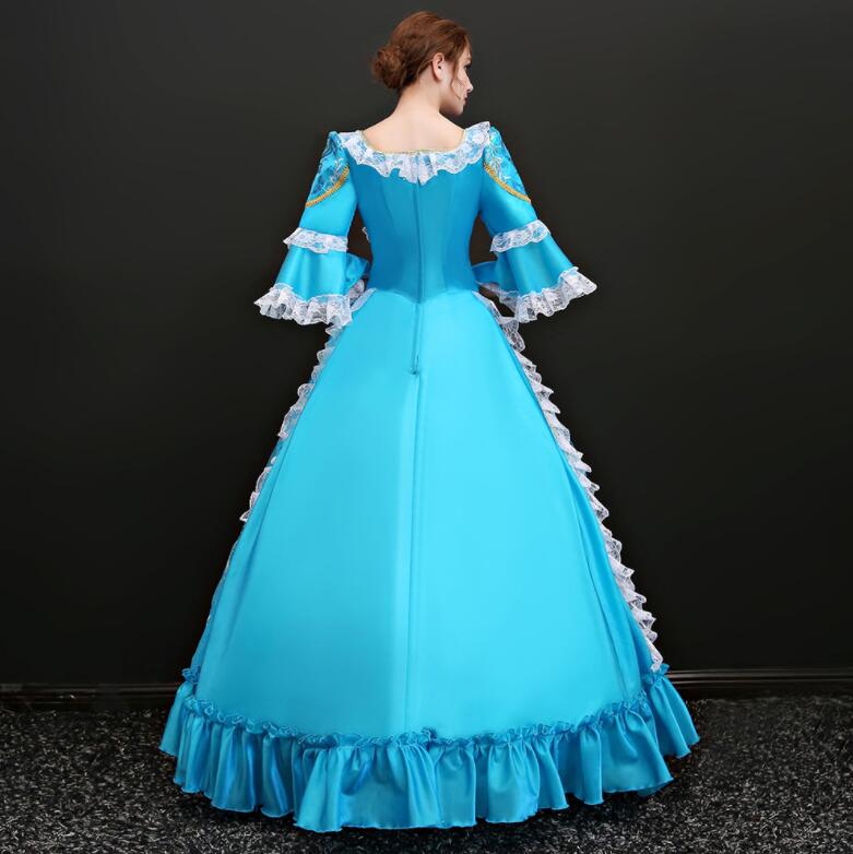 お嬢様ワンピース ヨーロッパ風ドレス 貴族ドレス 高級感 宮廷ドレス 可愛い パーティードレス プリンセスドレス 演劇 文化祭 学園祭 ステージ衣装 フレア袖 帽子付き 中世貴族風 オペラ声楽 舞踏会