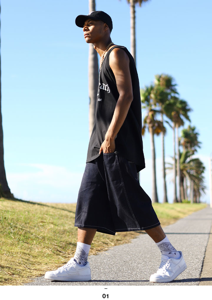 ACE FLAG 上下セット ノースリーブ ブランド ハーフパンツ 上下 メンズ