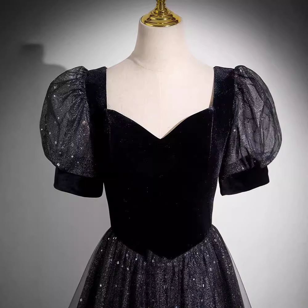 ブラックイブニングドレス2025宴会気質ホスト芸術試験コーラスパフォーマンス服夏 ブラックイブニングドレス2025宴会気質ホスト芸術試験コーラスパフォーマンス服夏