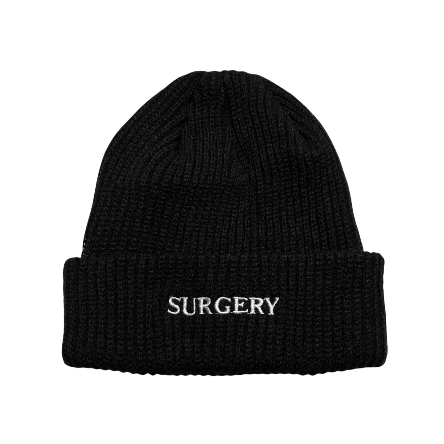 【SURGERY】 SURGERY EMBROIDERY LOGO BEANIE : BLACK