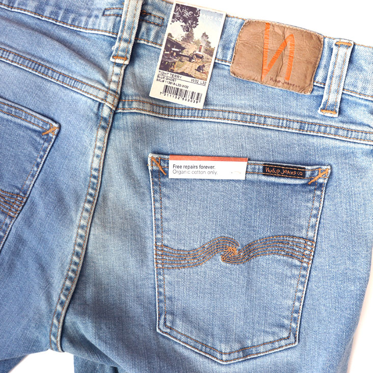 Nudie Jeans ヌーディージーンズ ジーンズ TightTerry レングス32 BLUE GHOST ブルーゴースト オーガニックコットン タイトテリー スキニー 55161-1165