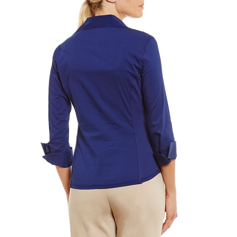 インベストメンツ レディース トップス ブラウス・シャツ【Investments Petites Button Front Pintuck Blouse】High Sea Navy インベストメンツ レディース トップス ブラウス・シャツ【Investments Petites Button Front Pintuck Blouse】High Sea Navy