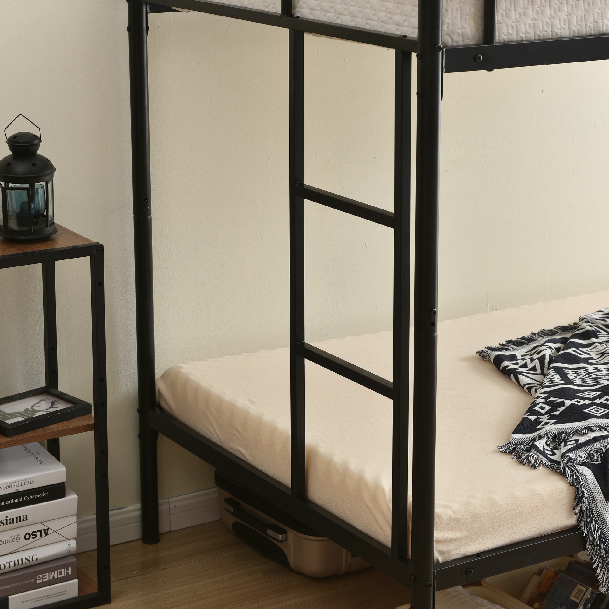 新作】【ブラック】二段ベッド 2段ベッド スチール 耐震 ベッド