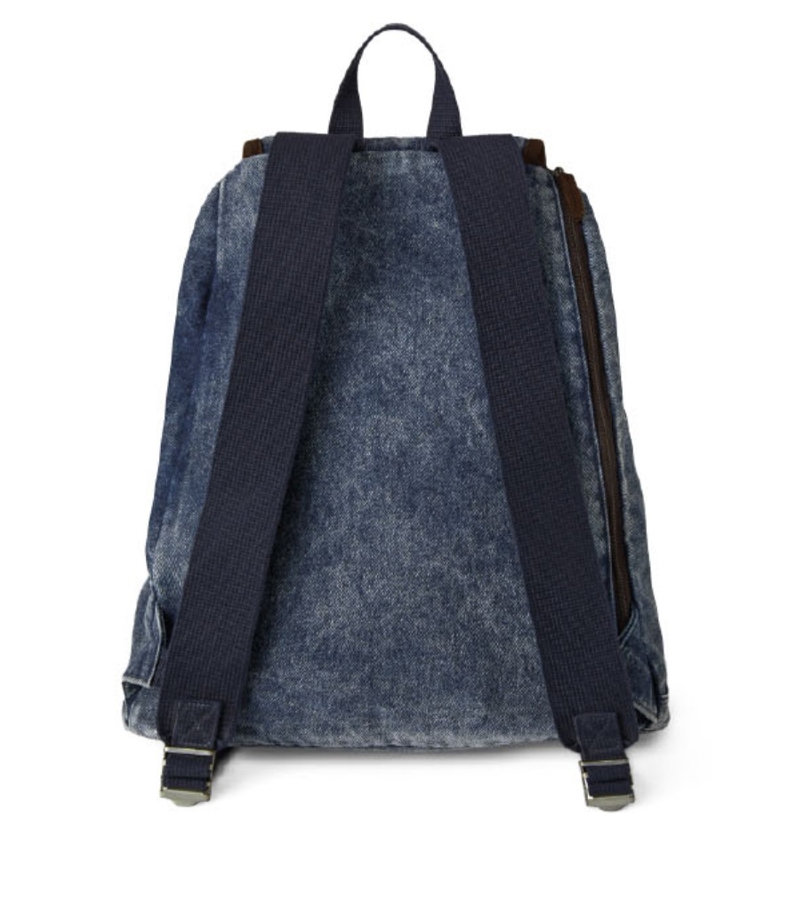 aeae】 OUT POCKET DENIM BACKPACK : MID BLUE