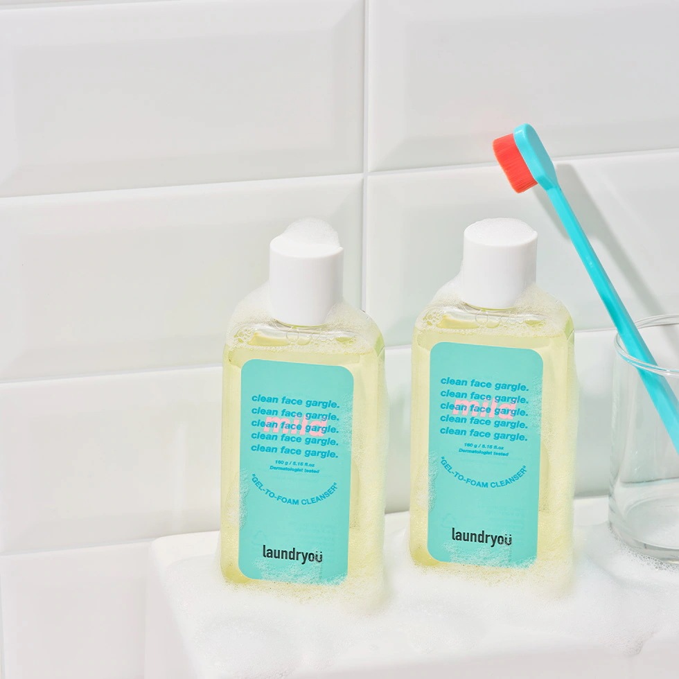 [1+1]【ランドリーユー公式】クリーンフェイスうがいジェルツーフォームクレンザー160g [マイルドorストロングorピュア]