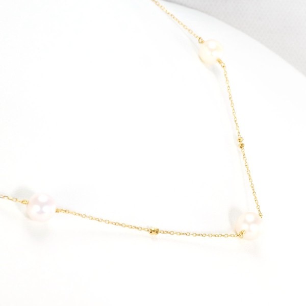 K18 18金 YG イエローゴールド ネックレス パール(真珠) 約80cm ジュエリー 中古