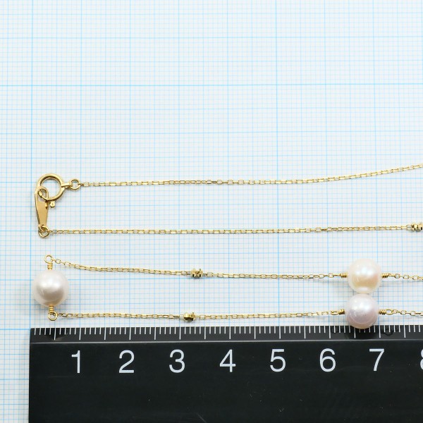 K18 18金 YG イエローゴールド ネックレス パール(真珠) 約80cm ジュエリー 中古