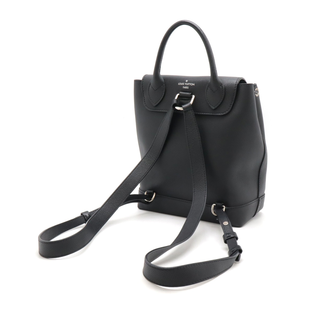 ロックミー バックパック リュックサック カーフレザー ノワール 黒 ブラック シルバー金具 M4181