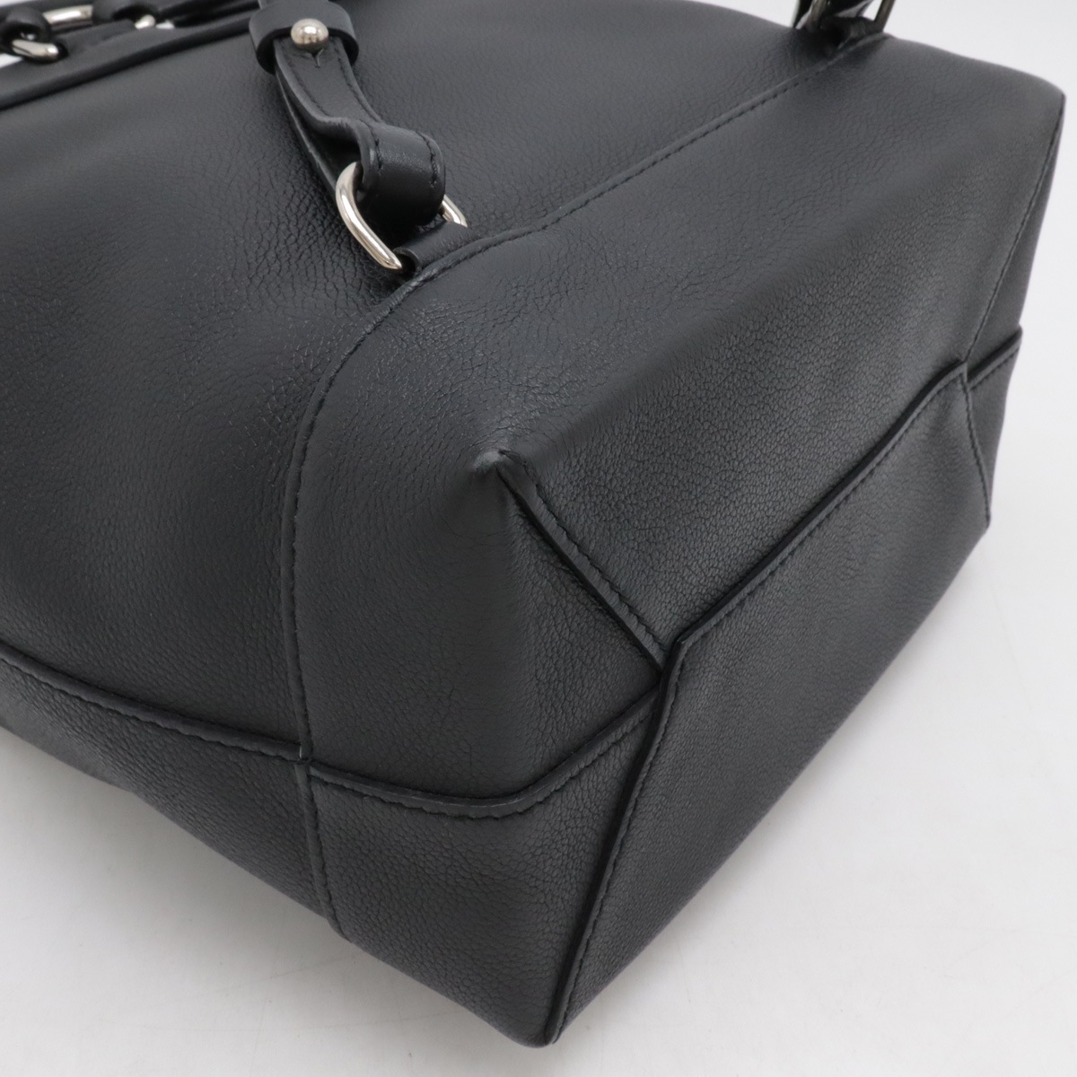 ロックミー バックパック リュックサック カーフレザー ノワール 黒 ブラック シルバー金具 M4181