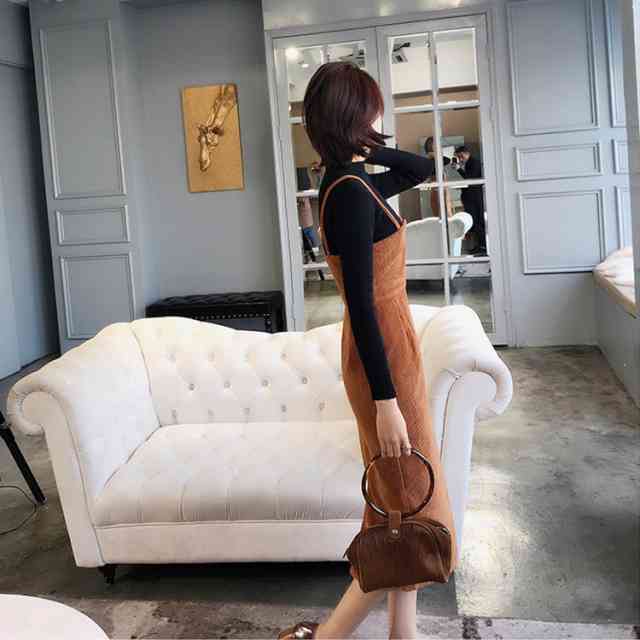 【即納】セットアップ レディース ニット スカート トップス 秋冬 ワンピース 大きいサイズ タートルネックタイトスカート 痩せて見える スレンダー コーデュロイ風 ハイネックニットトップス お出かけ