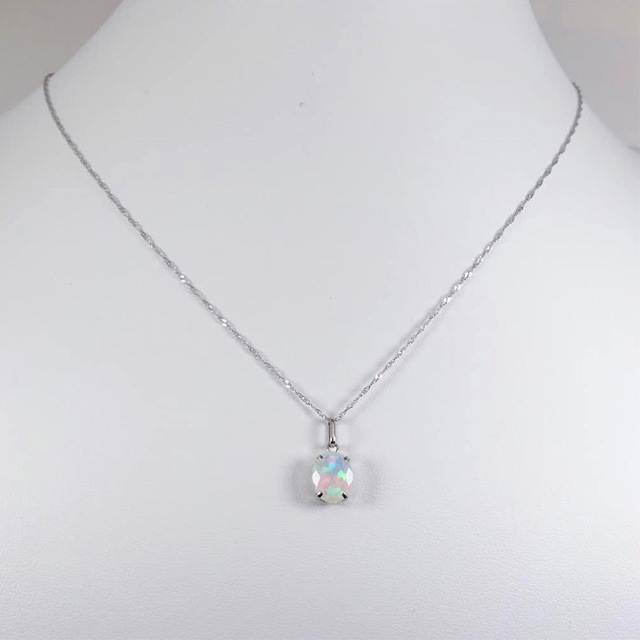 オパール ペンダントネックレス プラチナ大粒1.0カラットアップオーバルミックスカット オパール ペンダントネックレス プラチナ大粒1.0カラットアップオーバルミックスカット