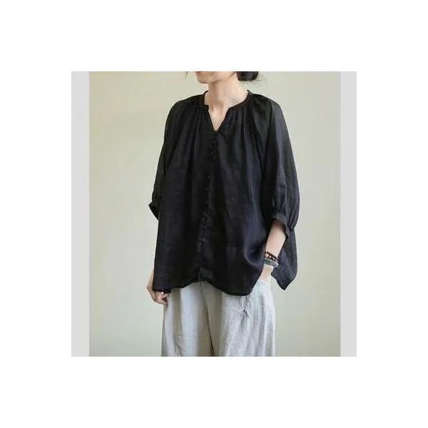 麻 リネン混 トップス レディース きれいめ カジュアル おしゃれ 薄手 カットソー シャツ ナチュラル 七分袖 涼しい Vネック リラックス 韓国 コーデ ブラウス 麻 リネン混 トップス レディース きれいめ カジュアル おしゃれ 薄手 カットソー シャツ ナチュラル 七分袖 涼しい Vネック リラックス 韓国 コーデ ブラウス