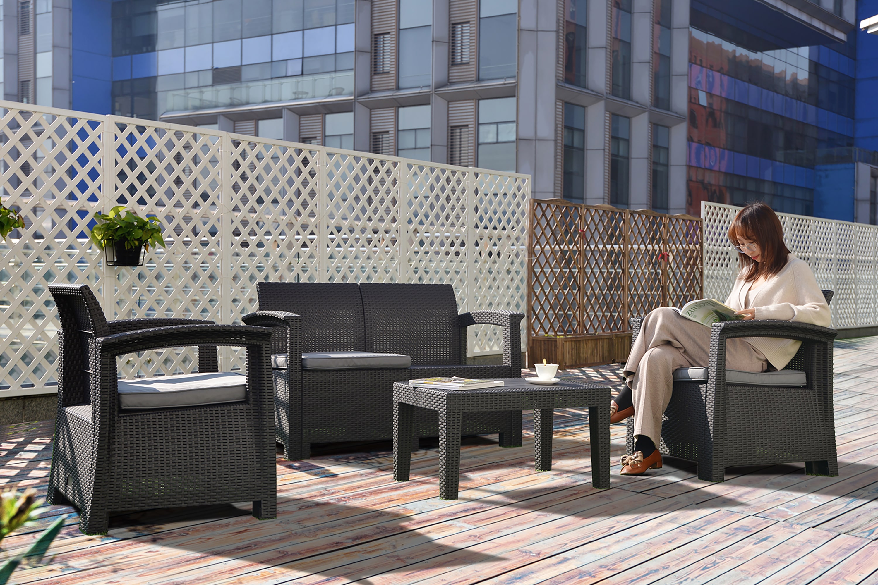 【国内発送,送.料無料】ラタン調ガーデンファニチャーセット ガーデンテーブルセット ガーデンチェアー 家具 樹脂 ねじなし ホテル カフェ ベランダ テラス 屋外家具 高級 ソファ 【本体ブラック×ク 【国内発送,送.料無料】ラタン調ガーデンファニチャーセット ガーデンテーブルセット ガーデンチェアー 家具 樹脂 ねじなし ホテル カフェ ベランダ テラス 屋外家具 高級 ソファ 【本体ブラック×ク