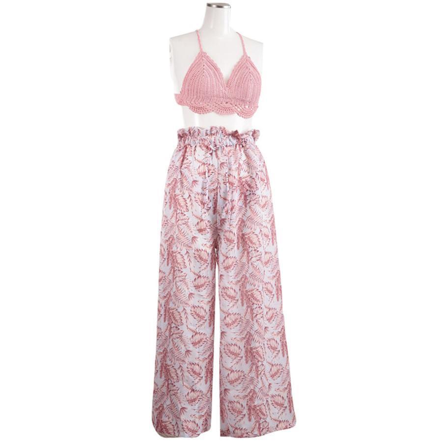 水着 3点セット クロシェビキニ タイサイドビキニ ロングパンツ ワイドパンツ レディース スイムウェア バッククロス 体型カバー 体系カバー ブラ 水着 3点セット クロシェビキニ タイサイドビキニ ロングパンツ ワイドパンツ レディース スイムウェア バッククロス 体型カバー 体系カバー ブラ