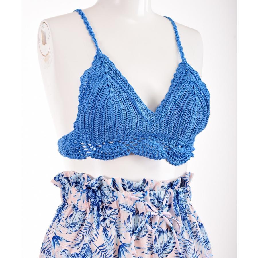 水着 3点セット クロシェビキニ タイサイドビキニ ロングパンツ ワイドパンツ レディース スイムウェア バッククロス 体型カバー 体系カバー ブラ 水着 3点セット クロシェビキニ タイサイドビキニ ロングパンツ ワイドパンツ レディース スイムウェア バッククロス 体型カバー 体系カバー ブラ