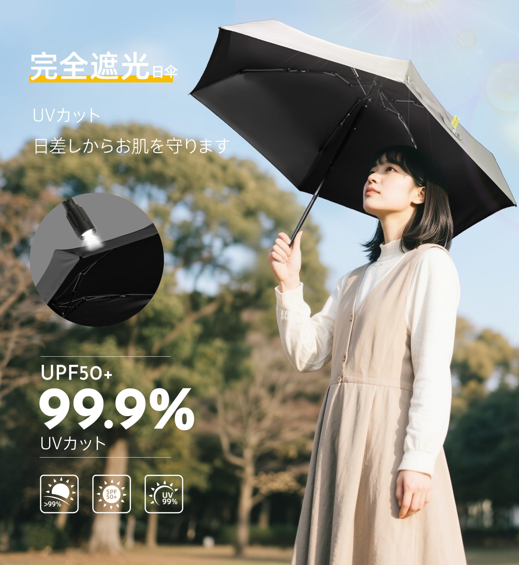 Qoo10] Lilac 日傘 折りたたみ傘 軽量 晴