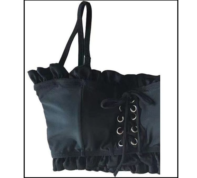 ワンピース 水着 ビキニ スイムウェア タンキニ フリル キャミ ショートパンツ スカパン セパレート 上下セット レースアップ 大人可愛い きれいめ シンプル おしゃれ レトロ 存在感 カジュアル